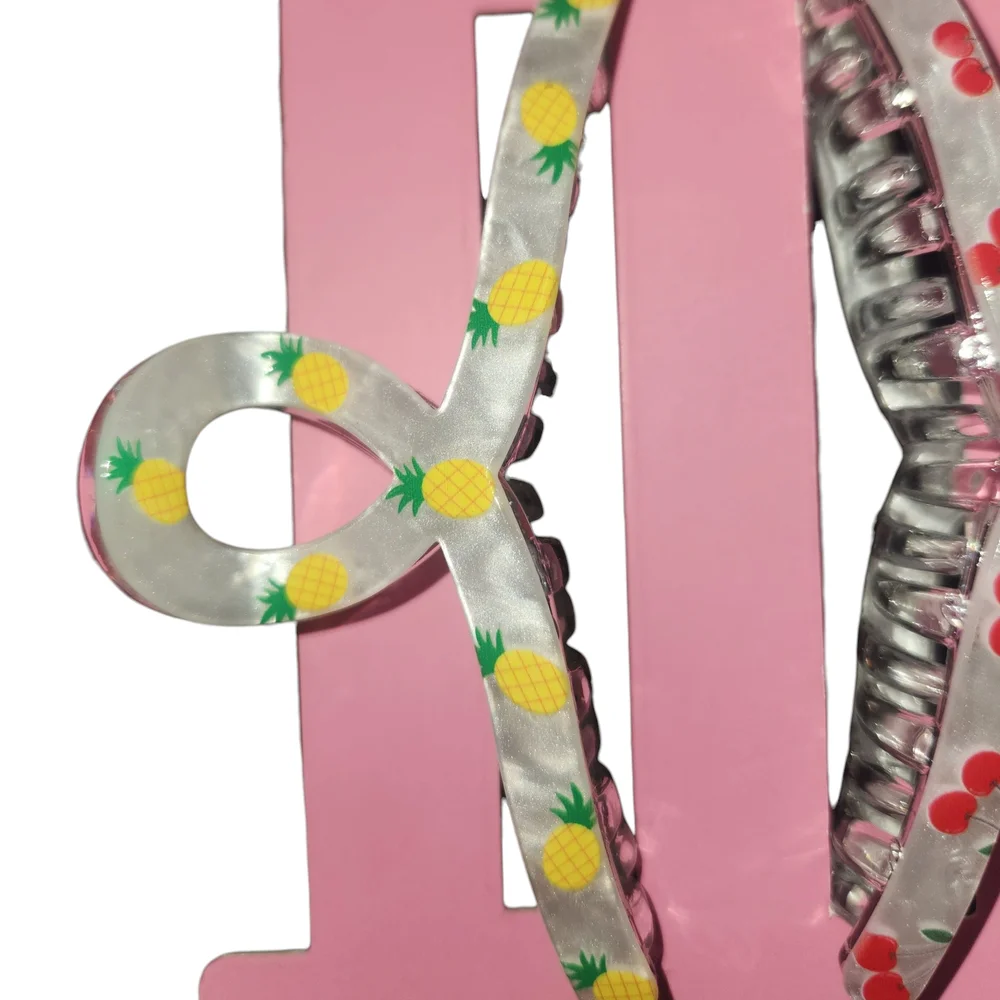 Piper K Cherry & Pineapple Large Hair Clips